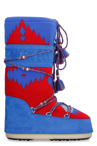 Alanui Icon Knit Apres-ski Boots X Moon Boot In Multicolor