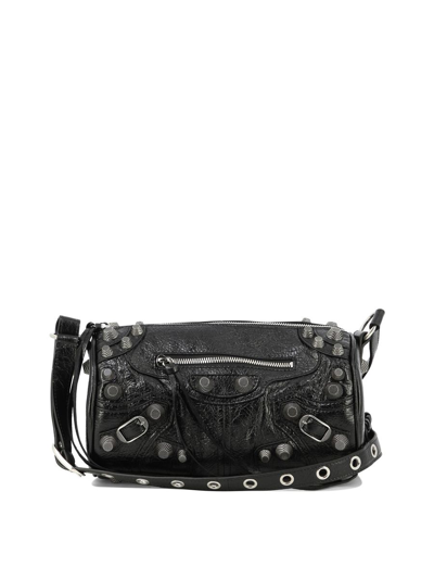 Balenciaga Le Cagole Xs Leather Shoulder Bag In Black