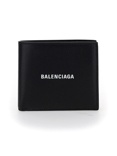 Balenciaga Cash Square Compact Wallet In Black