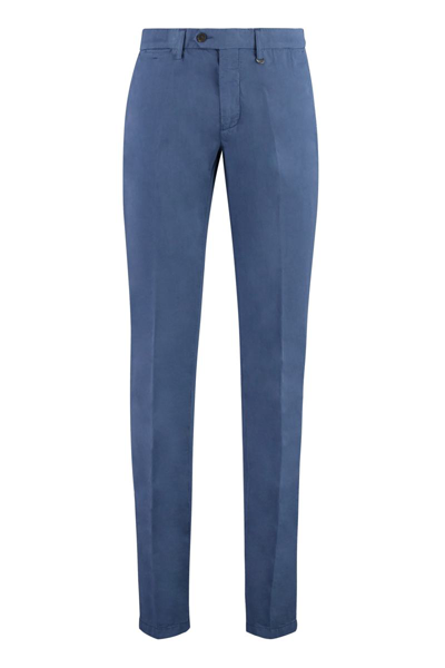 Canali Cotton Blend Trousers In Blue