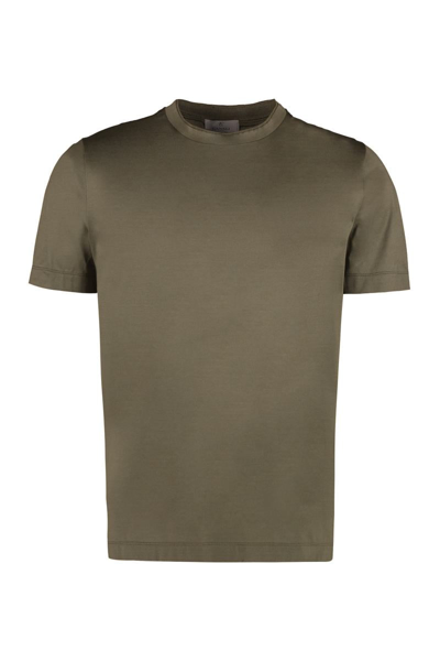 Canali Cotton Crew-neck T-shirt In Green