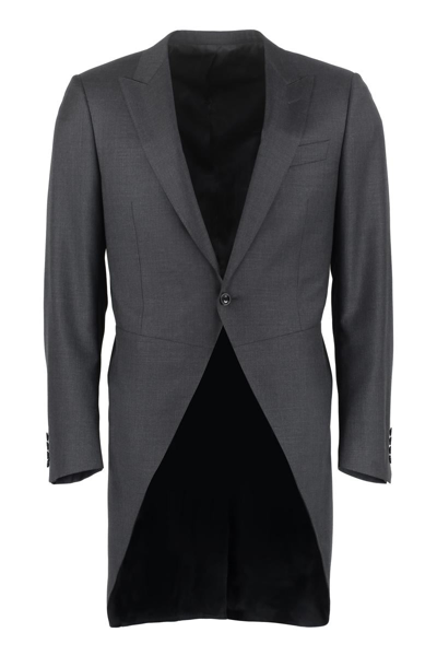 Canali Wool Tailored Jacket In Grey