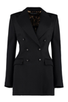 Dolce & Gabbana Double-breasted Blazer With Logoed Buttons In Black