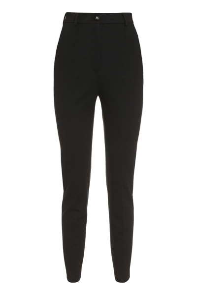 Dolce & Gabbana High-rise Tapered Trousers In Black