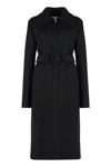 Jil Sander Black Wool Blend Coat In Black