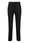 Jil Sander Cropped Wool Trousers With Back And Side Pockets In Black