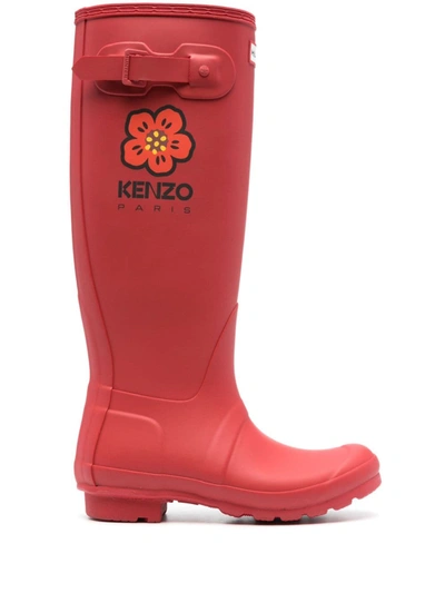 Kenzo X Hunter Rain Boots In Red
