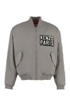 Kenzo Logo-patch Bomber Jacket In Grey