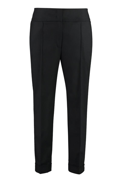 Peserico Chino Trousers In Cotton Blend In Black