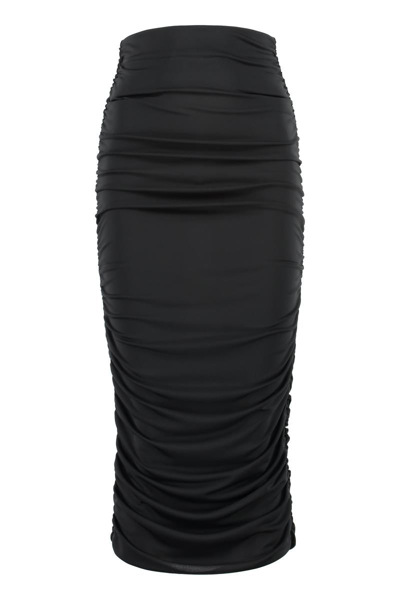 The Andamane Gathered-detail Skirt In Black