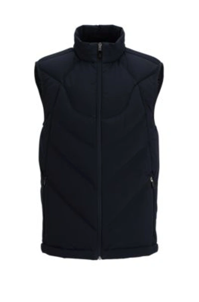 Hugo Boss Water-repellent Regular-fit Gilet With Down Filling In Dark Blue