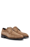 Hugo Boss Suede Derby Shoes In Beige