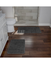 Lavish Home 2pc Memory Foam Quick Dry Bath Mat In Grey