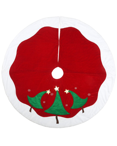 National Tree Company 48in General Store Collection Tree Skirt In Red