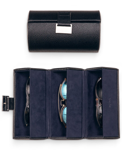 Bey-berk Leather Travel Sunglass Roll In Black