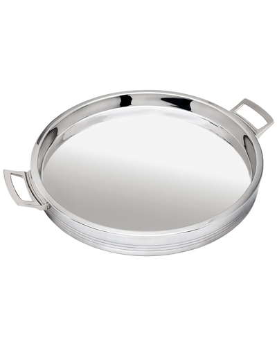 Godinger Top Shelf Round Serving Tray In Silver