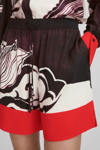 Reiss Burgundy/cream Fallon Printed Drawstring Shorts In Burgundy/cream