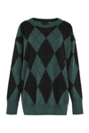 Aspesi Diamond Pattern Knit Sweater In Green