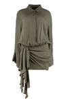Blumarine Polka-dot Print Shirtdress In Green