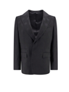Dolce & Gabbana Wool Blazer With All-over Monogram In Black