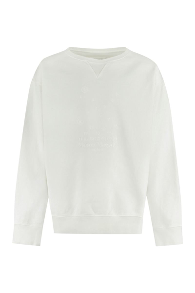 Maison Margiela Man Sweatshirt White Size M Cotton, Elastane