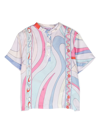 Pucci Junior Iride-print Buttoned Shirt In Purple