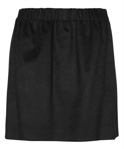 Max Mara Austero Strap-embellished Stretch-woven Mini Skirt In Black