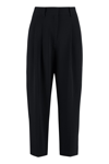 Michael Michael Kors High-waisted Cropped Trousers In Black