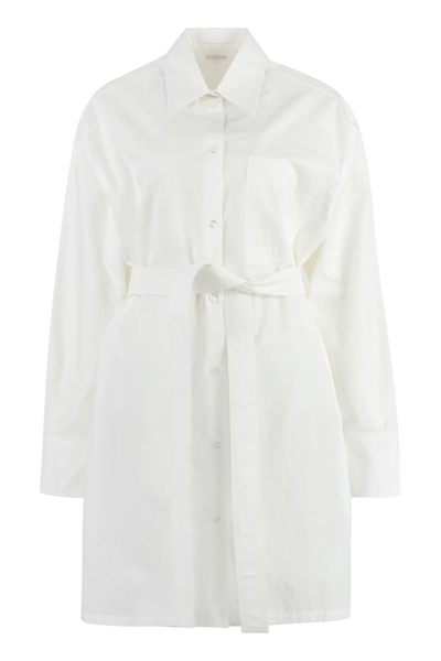 Sportmax William Cotton-blend Shirt Dress In White