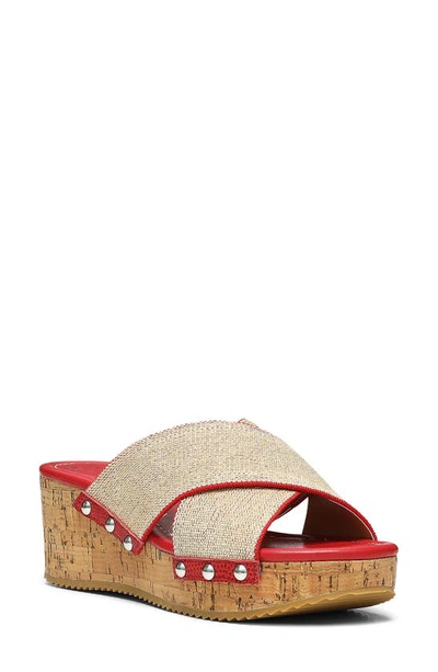 Donald Pliner Summer Platform Wedge Sandal In Tomato