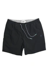 Party Pants Solid Vintage Volley Swim Shorts In Black