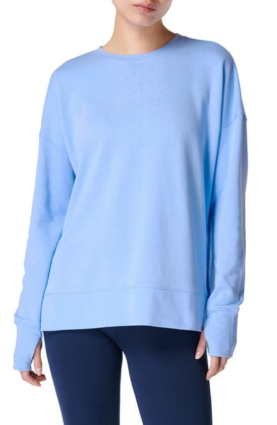 Sweaty Betty After Class Longline Sweatshirt In Filter Blue