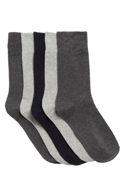 Slate & Stone 5-pack Assorted Crew Socks In Grey Multi
