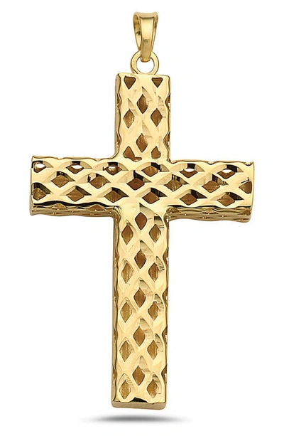 Best Silver 14k Gold Diamond Cut Cross Pendant