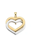 BEST SILVER 14K GOLD TWO-TONE HEART PENDANT NECKLACE