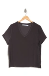 Calvin Klein Jeans Est.1978 V-neck Charmeuse T-shirt In Forged Iron
