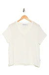 Calvin Klein Jeans Est.1978 V-neck Charmeuse T-shirt In Porcelain