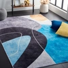 Safavieh Tacoma Tac837g Power Loomed Dark Grey / Turquoise Washable Rug