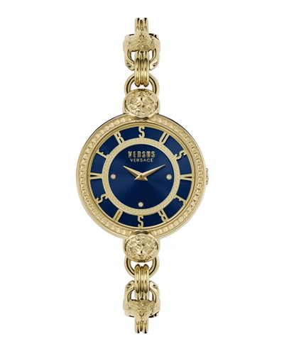 Versus Women's Les Docks Two Hand Gold-tone Stainless Steel Watch 36mm In Black/gold