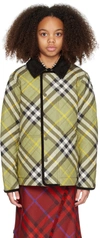 BURBERRY KIDS GREEN QUILTED JACKET
