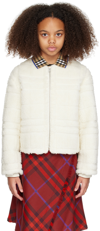 BURBERRY KIDS OFF-WHITE CHECK JACKET