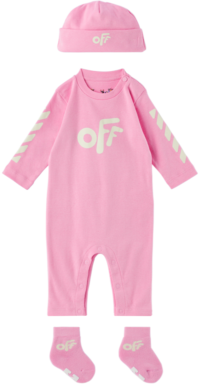 Off-white Baby Pink Rounded Three-piece Set In Pink Off White