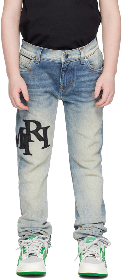 Amiri Kids Blue Staggered Jeans In Stone Indigo ModeSens
