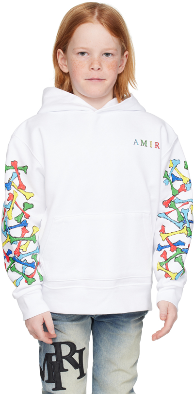 Amiri Kids White Bones Scribble Hoodie