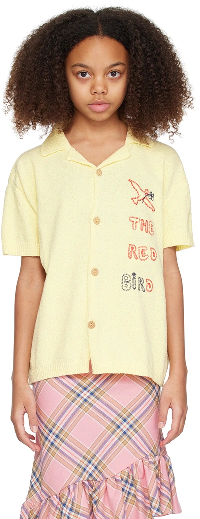 The Animals Observatory Kids Yellow Whale Shirt In Soft Yellow