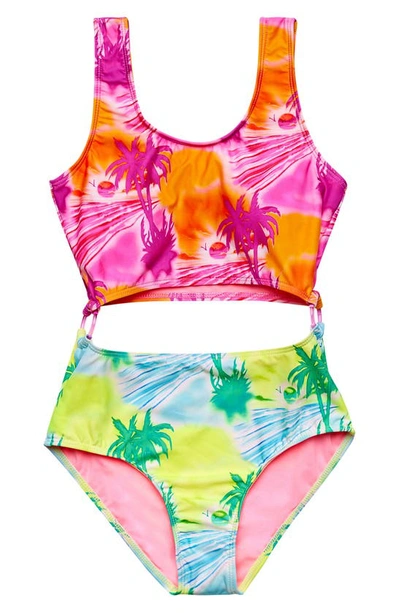 Beach Lingo Kids' Solar Eclipse Monokini Two-piece Swimsuit In Multi