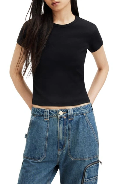 Allsaints Stevie Cropped Tee In Black