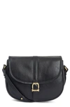 Barbour Laire Medium Leather Saddle Bag In Black