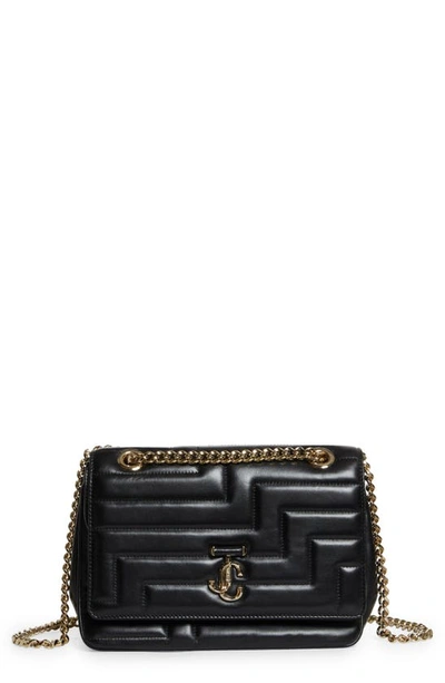 Jimmy Choo Leather Avenue Avenue Shoulder Bag In Black