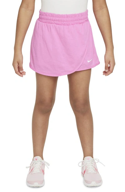 Nike Kids' Dri-fit Breezy Mid Rise Skort In Playful Pink/ White